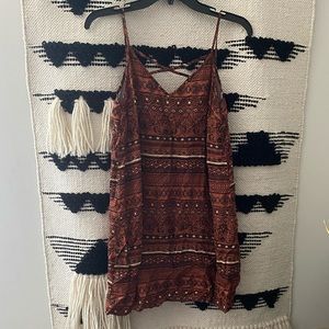 Red orange printed strappy sundress